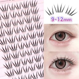WooBerry No-Glue Eyelash Strand Daily Point Eyelash Natural Self-Extension 9-12mm No glue required 60 hairs, 1 piece, tick / WooBerry 노글루 속눈썹 가닥 데일리 포인트 아이래쉬 내추럴 셀프연장 9-12mm 풀 필요없음 60모, 1개, 띠크