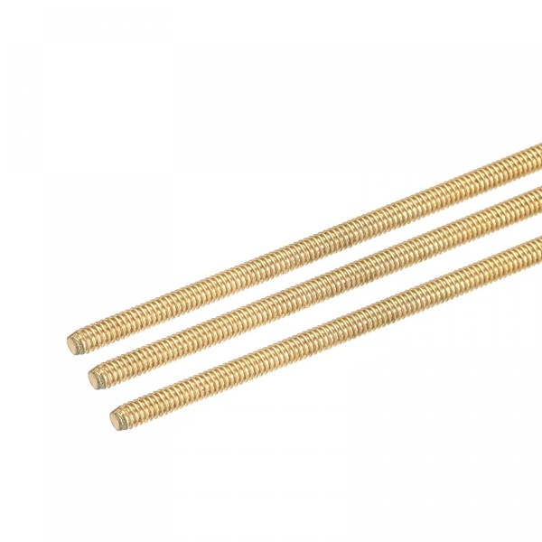 TOP-VIGOR 3Pcs M2.5-0.5 x 250mm Length Male Brass Threaded Rod,