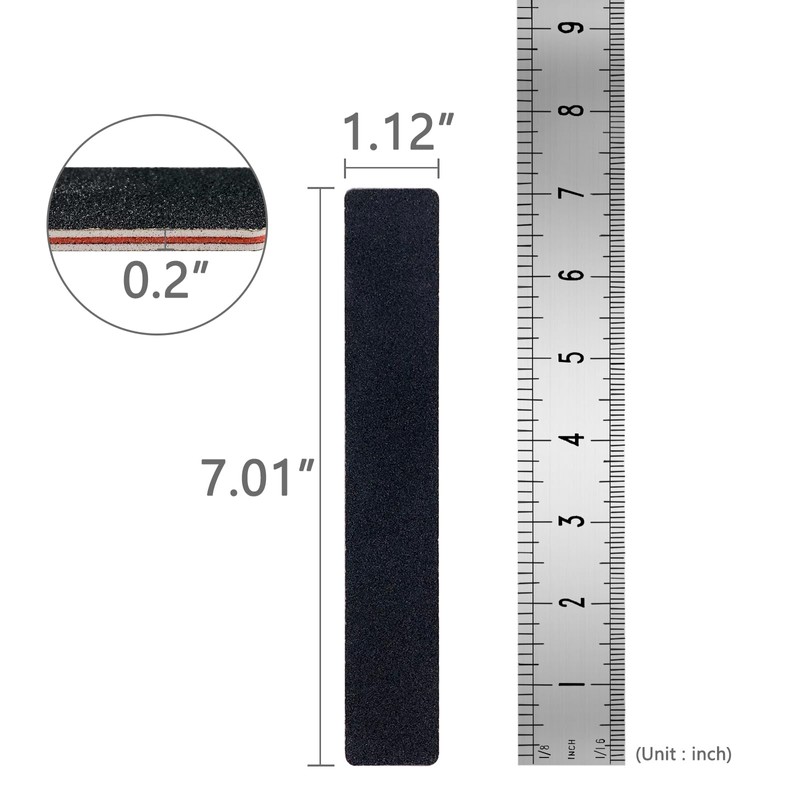 LNAUJS 10 Pack 100/180 Grit Nail Files, Black Professional Reusable