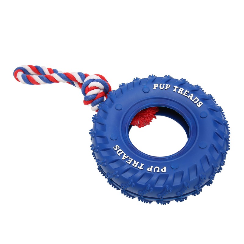 Dog Tire Chewing Toy Bite Resistant Treat Dispensing Rubber Aggressive