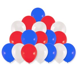 AKH® Red Blue White Union Jack Latex Balloons | Pack of 36 | 12 x Blue, 12 x White, 12 x Red Balloons | 25.5CM | King Charles Coronation Royal Theme Union Jack Decoration Balloons | Tricolour Reusable