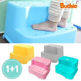 Birdsia 1+1 wide 2-stage stepping stone / toddler stepping stool / footrest, pretty yellow + apple mint / 버드시아 1+1 와이드 2단 디딤대 /유아디딤대/발판, 예쁜노랑+애플민트