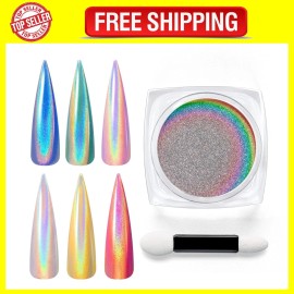 Gelab cosmetics LLC Beetles Chrome Nail Powder Metallic Mirror Effect Holographic Aurora Iridescent