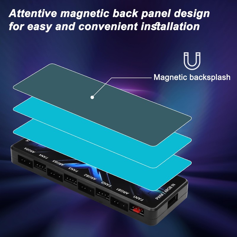 MEIRIYFA ARGB PWM Controller Hub 12V 4Pin PWM & 5V