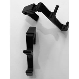 SquirrelBox High Strength; Universal Fit; Cubicle Wall Double Hook; Adjustable (1.8" to 3.5"); Pack of (2); Black