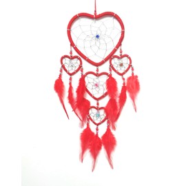 Bali unbranded DREAM CATCHER HEART silver centre dreamcatcher red, blue, pink