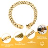 BAOBOTE 15MM Gold Stainless Steel Dog Collar with Cuban Link