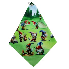 BeeJos Golf Gnomes Bag Green Towel,“The Bogie Troupe Golf - Quality Craftsmanship & Whimsical Style Golf, Pickleball, Gym, Sports Towel Accessories