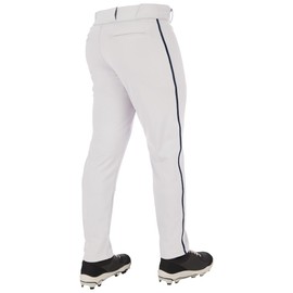 CHAMPRO Standard Triple Crown 2.0 Tapered Bottom Baseball Pants with Braid, White, Navy