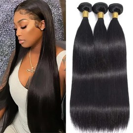 Brasilianisches Echthaar, 12 A, gerade, 30,5 cm, 100% unbehandeltes Echthaar, gerade, unbehandelte Bündel