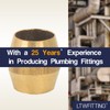 LTWFITTING 1/8-Inch Brass Compression Sleeves Ferrels,Brass Compression Fitting(Pack of 50)