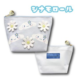 Hatayama Shoji Sanrio 33202984 3D Flower Series Multi-Pouch, Cinnamon Roll, Approx. 5.1 x 7.9 x 2.8 inches (13 x 20 x 7 cm)