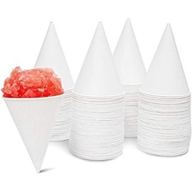 HOT BARGAINS, 200 X Paper Cone Cups Size 4oz (100ml) Water Cooler Cones 200 Individual Cones Per Bag 100% Biodegradable