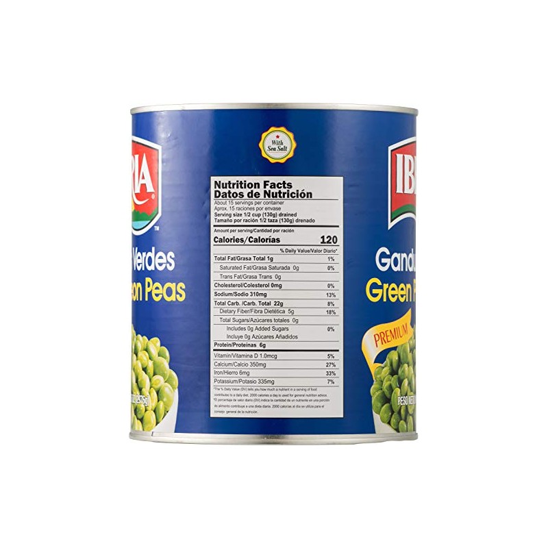 Iberia Green Pigeon Peas, 105 Oz