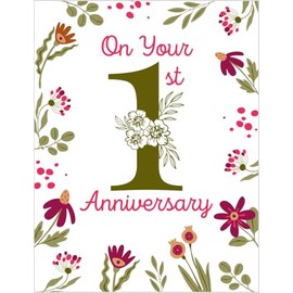 Greeting Card On Your 1st First Anniversary Celebrating Two Very Special People and One Very Happy Year Congratulations