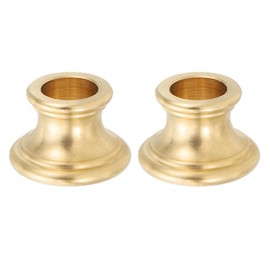 PATIKIL Lamp Solid Brass Neck, 2 Pcs Turned Brass Spindle Slips Lamp Finial Pipe Light Fixture for 1/8 IP or M10 Lamp Rod Light Repair Decoration, 22.7x15mm