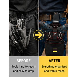 Rotatable Drill Tool Bag for Belt Organization – Quick-Hanging Oxford Cloth Holder for Jobsite Tool Access