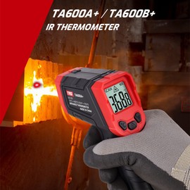 TASI Infrared Thermometer -32℃~400℃/-25.6℉~752℉ Non-contact Digital Laser Thermometer for Cooking Pizza Oven Grill & Engine IR Temperature Tester with Auto Power Off Max-Min Measure Not for Human Body Temp