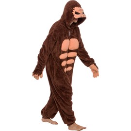 FUNZIEZ! Sasquatch Costume- Bigfoot - Yeti One Piece (Brown, Medium)