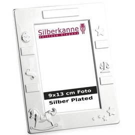 SILBERKANNE Picture Frame Christening Children's Motifs 9 x 13 cm Photo Premium Silver Plated Elegant Silver-Plated in Top Workmanship