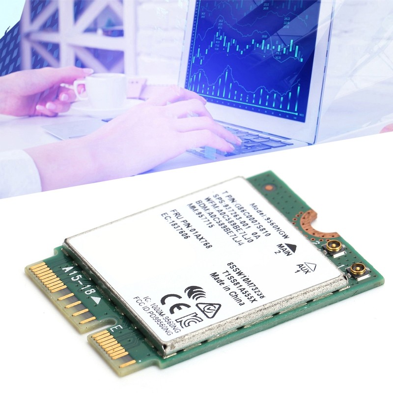 Wireless Network Card Bluetooth5.0 802.11ac M.2 Wifi Adapter with Antenna