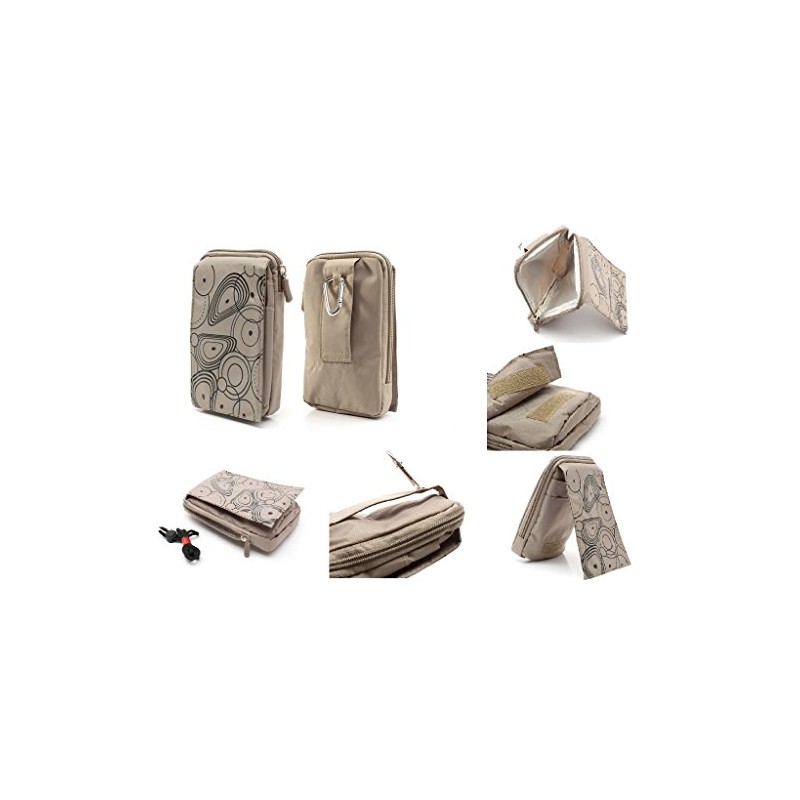 DFV Mobile Multi Functional Vertical Stripes Nylon Pouch Bag Case