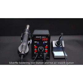 Silverflo 750W 2 in 1 Soldering Station Rework Station Kit with Hot Air Gun and Iron