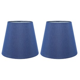 Meriville Set of 2 Blue Faux Silk Clip On Chandelier Lamp Shades, 4-inch by 6-inch by 5-inch
