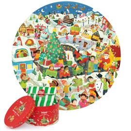 Boppi Christmas Puzzle for Kids – 150 Pieces Kids Puzzles – Round Christmas Puzzles for 5+ Years Old - 100% Recycled Card
