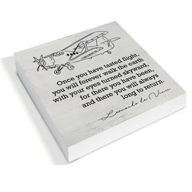 Inspirational Pilot Decor Airplan Aviation Wood Box Sign for Home Bedroom Man Cave Garage Aviation Airplan Lover Pilot Airman Flight Attendants Gifts