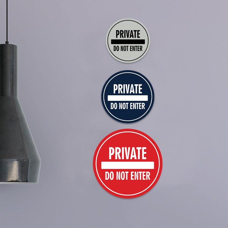 Signos ByLITA Circle Private Do Not Enter - Letrero (negro)