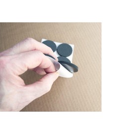 Trimming Shop 22mm, Small Round Furniture Pads, Self Stick, Non Slip, Lightweight, for Beds, Table Chair Legs, Hardwood floor protection, Black, Set of 2