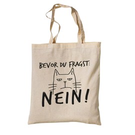 tradercat Jute Bag Printed Vintage Funny Saying Fabric Bag Printed for Shopping Jute Bag Aesthetic as a Fashion Accessory Jute Bag Saying, 100% Cotton (Before You Ask No), beige