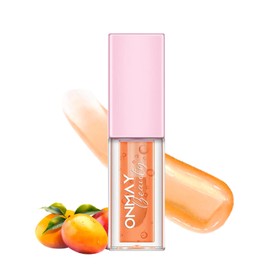 ONMAY Hydrating Plumping Lip Gloss with Hyaluronic Acid & Vitamin E |No Burning Sensation Lip Oil for Moisturizing, Nourishment & Fuller Lips-Cruelty Free(mango,0.17 FL Oz)
