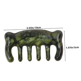 Baluue Handheld Jade Scalp Comb Shaped Guasha Hair Brush for Scalp Massage and Circulation Care Tool for Healthy Growth and Detangling Wellness Gift