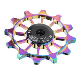 01 02 015 Bicycle Rear Derailleur Guide Wheel, Ceramic Bearing Rear Pulley, Aluminium Alloy 12T Bicycle Guide Wheel for Outdoor Use