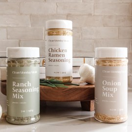 Clean Monday Meals Mix Variety Pack, Dairy Free and Gluten Free - Seasonings included are Chicken Ramen, Ranch, and Onion
