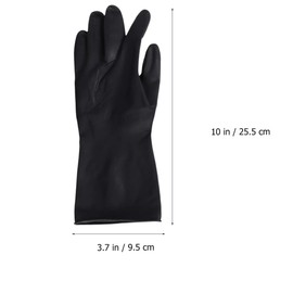 Lurrose Hair Dyeing Gloves Rubber Gloves Reusable Professional Latex Gloves Black Gloves for Coloring Hair Accessories for Salon Baber 2 Pairs (M)
