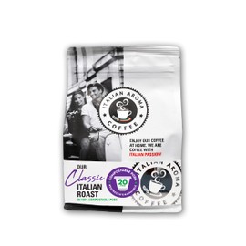 Italian Aroma Coffee in Capsule/Pod form - 20 Compostable Capsules. 100% fully Biodegradable and Recyclable