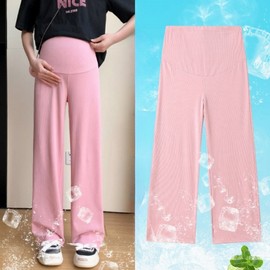 Haute Mode Plus Size Maternity Office Yoga Pants for Pregnant Women Plus Size Light Purple/M