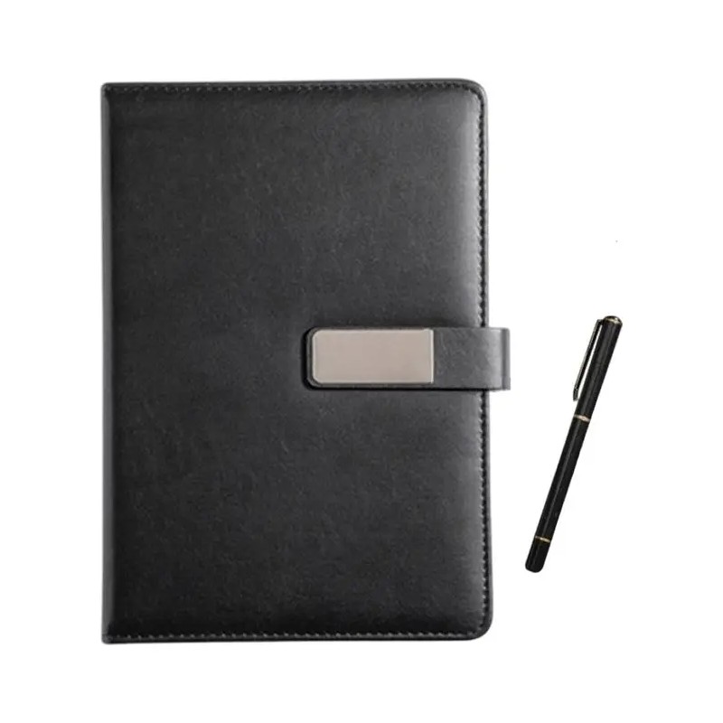 Agenda De Cuero Libretas Hebilla Magnética Con Bolígrafo