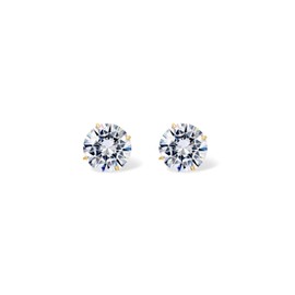 PAVOI 14K Real Gold Studs Moissanite Earrings for Women | 0.2-4 Carat Round Lab Created Moissanite Stone Solid Gold Stud Earrings Men, 1.6CT/Pair - 6mm, Yellow Gold, Moissanite
