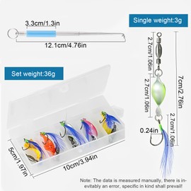 Suuwwn Twist Trout Spoon Set, 10 Pieces Trout Bait with Rolling Swivels, UV-Active 3 g, Trout Bait with Feather Sequins, Single Hook, Blinker in Box with Fishing Hook Remover