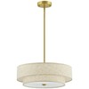 VONLUCE Modern Chandeliers, 18" Drum Chandeliers with 2-Layer Fabric Shade,