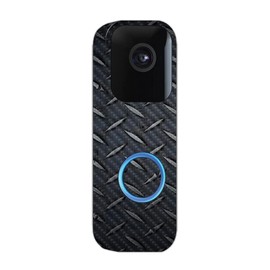 MightySkins Carbon Fiber Skin Compatible with Blink Video Doorbell - Black Diamond Plate | Protective, Durable Textured Carbon Fiber Finish | Easy to Apply & Change Styles | Made in The USA