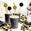 Glitter Confetti Circles Party Decorations, Black and Gold Confetti Circle