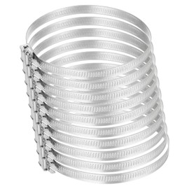 uxcell 4 Inch 430 Stainless Steel Duct Clamps, 20 Pcs Adjustable Hose Clamps with Worm Gear Pipe Clamp Air Duct Clamp for Flexible Ducting Heating Cooling Exhaust Ventilation