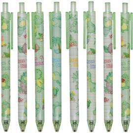 Maydahui Retractable Ballpoint Pen, Cute Animals, Dinosaurs, Green, Plants, Set of 12, 0.5mm, Black Ink, Gel Ballpoint Pen, Stylish, Stationery, Writing, Birthday, Gift, Children, Students, Gift