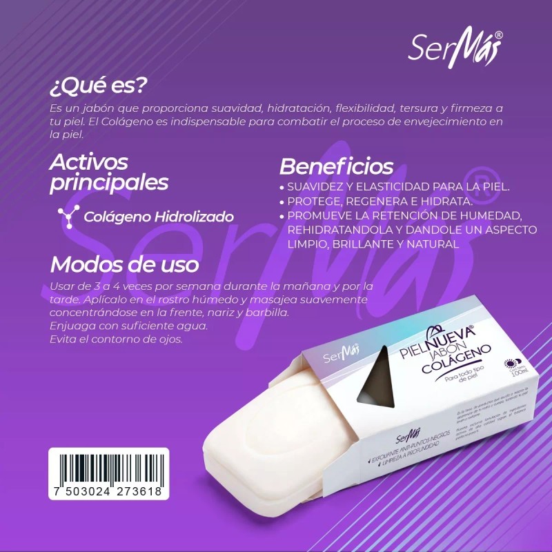 Ser Más (50 Piezas) Jabón De Colágeno Hidrolizado
