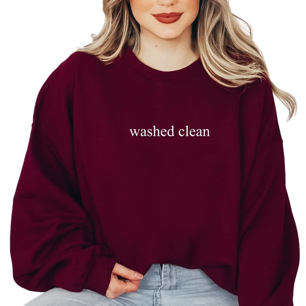 Washed Clean Sweatshirt, Forgiven and Free, Christian Redemption Apparel, Grace-Filled